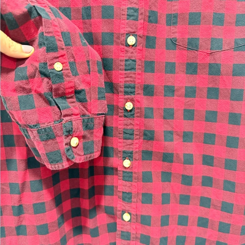 J. Crew Oxford Plaid‎ Men's Shirt XL